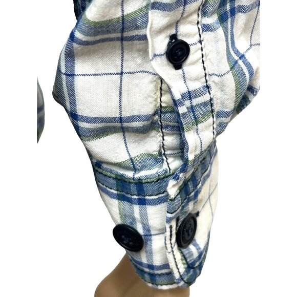 Club Room CR Men’s Shirt Vintage Fit XL Plaid White Blue Green Cotton Pockets - Picture 16 of 16